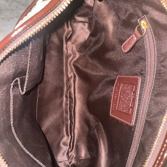 Coach Signature Khaki Brown Canvas Small Shoulder Bag - Picture 9 of 12